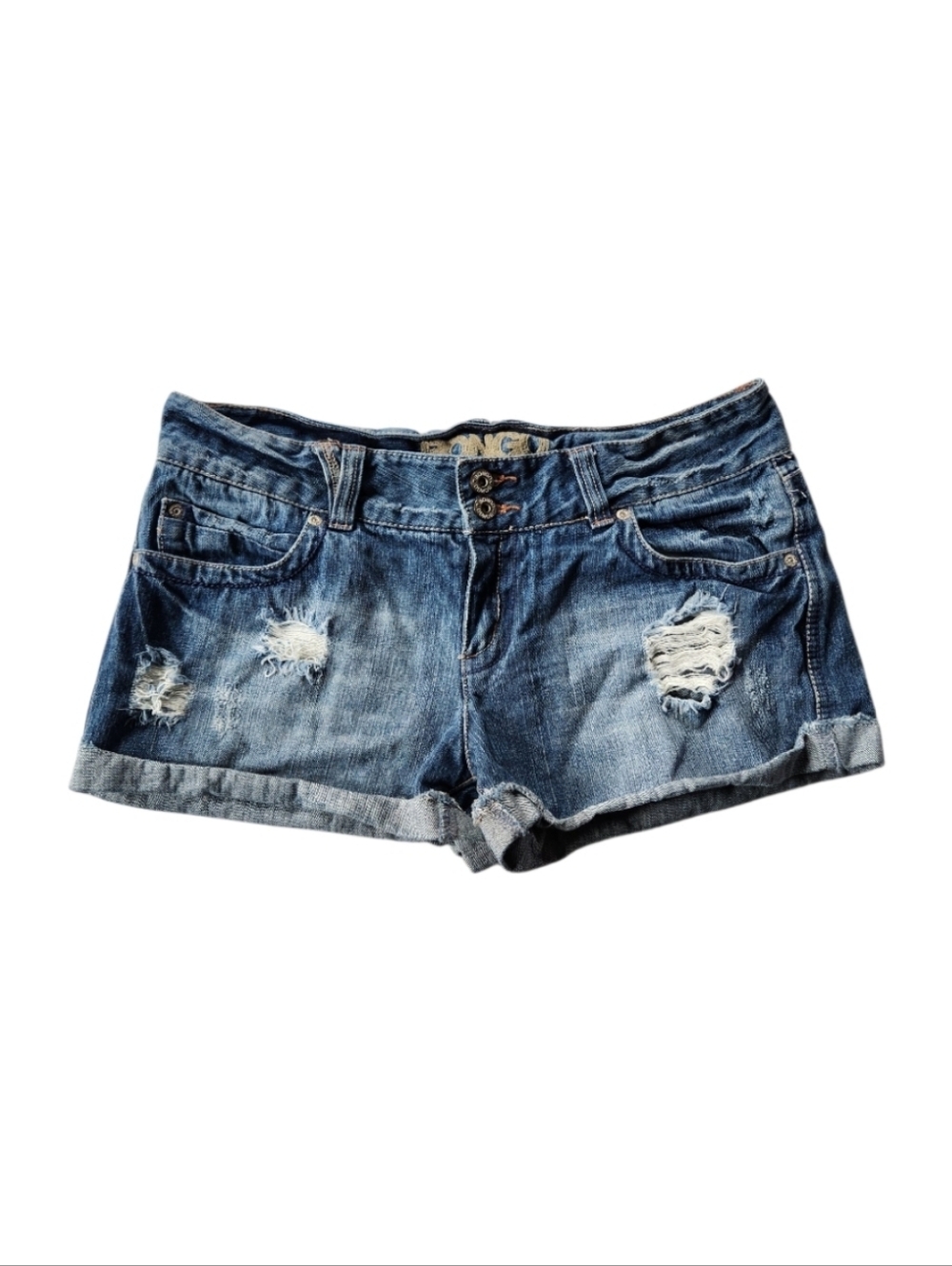 Vintage Y2K Embellished Distressed Bongo Jean Mini Shorts Size 11